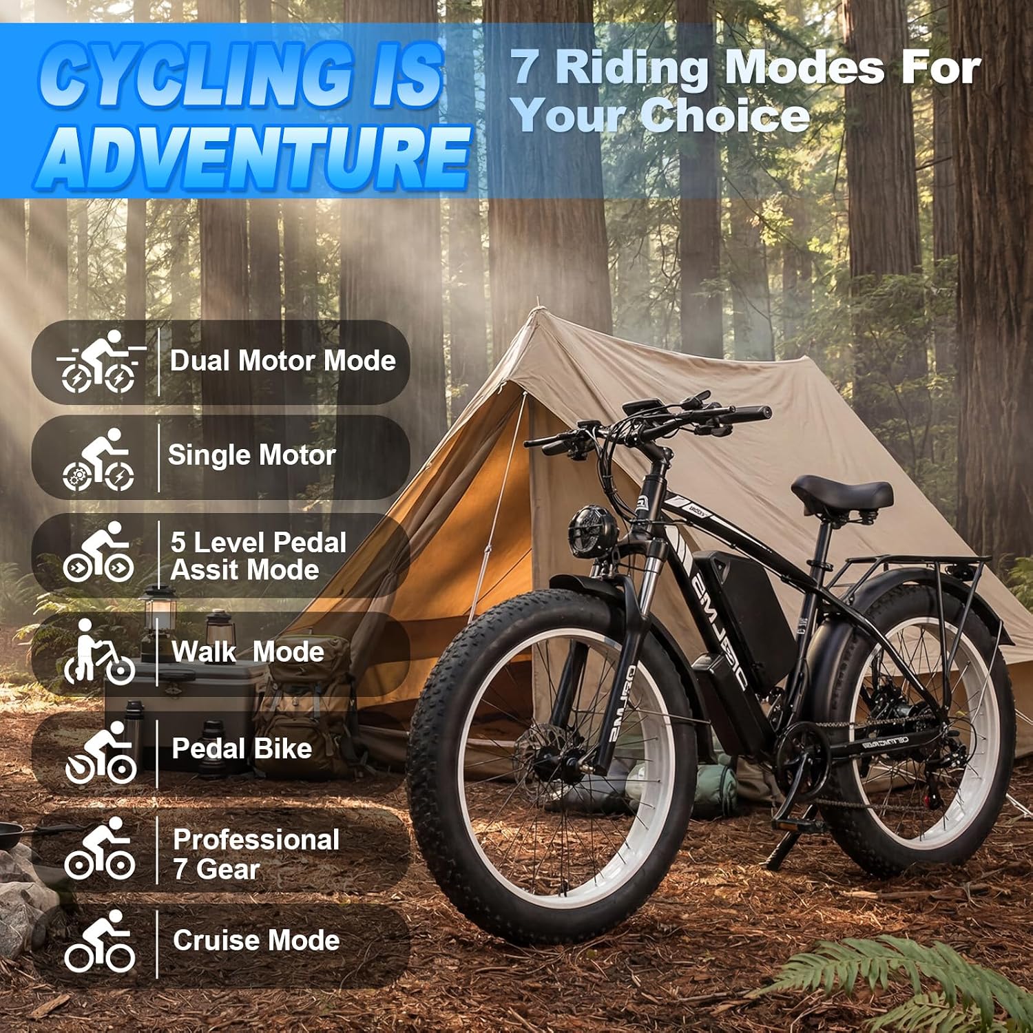 ORLMS 26" TS60 9000W Dual Motor Electric Bike