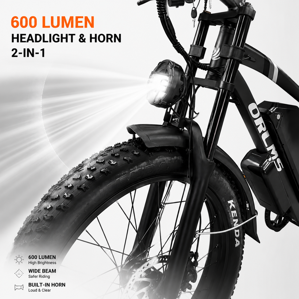 ORLMS MX500 24"52V 23AH Dual Motor Electric Bike | Fat Tire All-Terrain E-Bike
